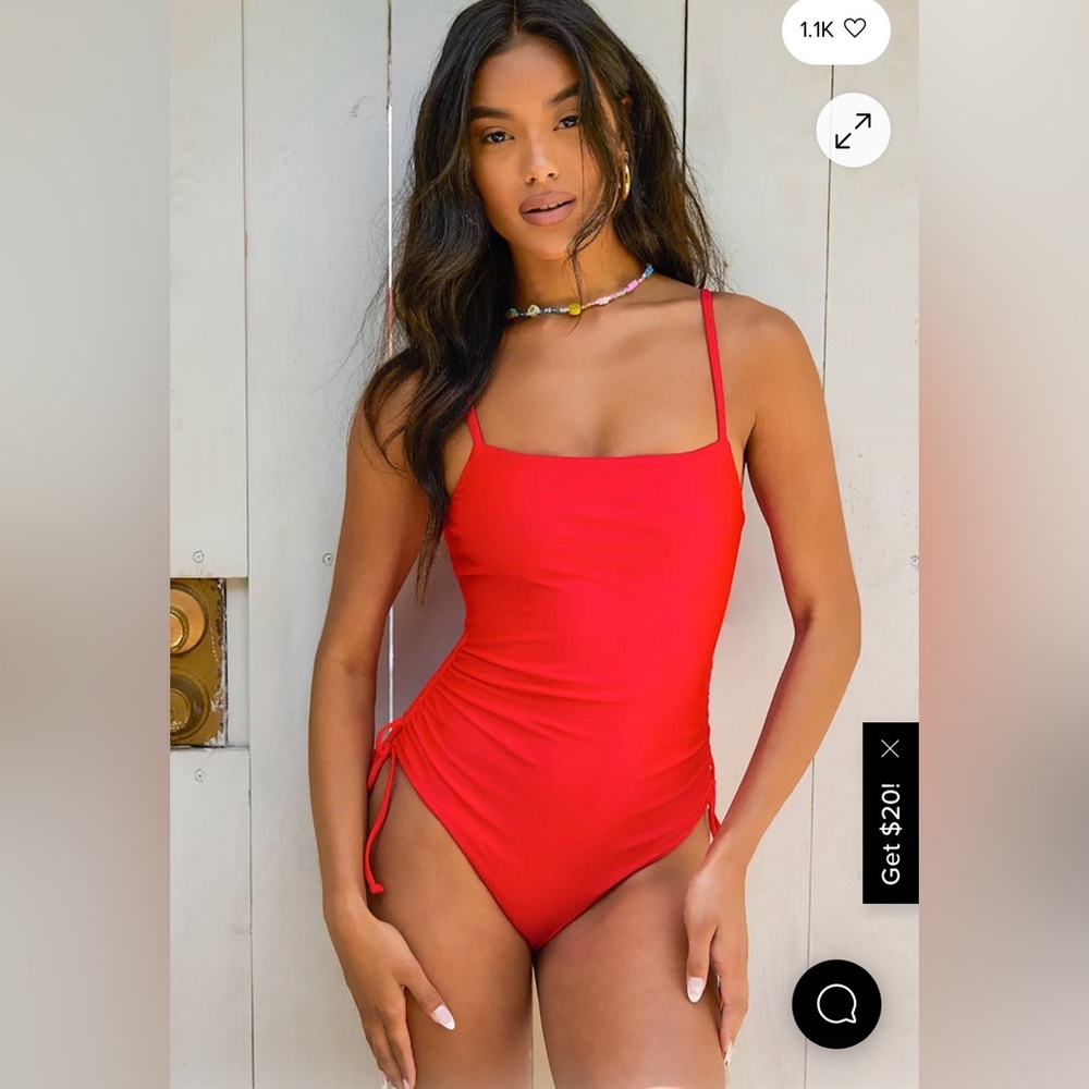 Hot Pink Metallic Ruched One Piece Swimsuit